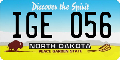ND license plate IGE056