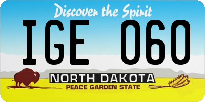 ND license plate IGE060