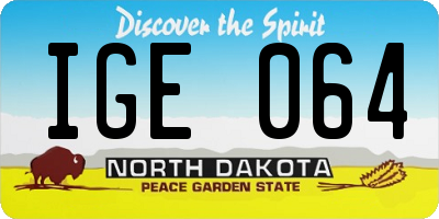 ND license plate IGE064