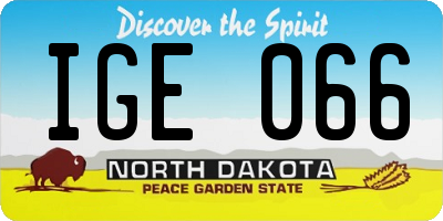 ND license plate IGE066