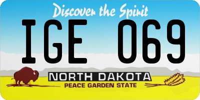 ND license plate IGE069
