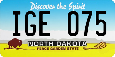 ND license plate IGE075