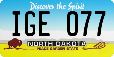 ND license plate IGE077