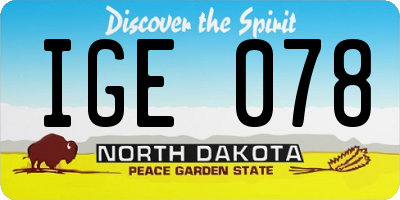 ND license plate IGE078
