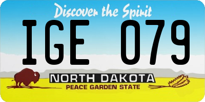 ND license plate IGE079