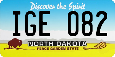 ND license plate IGE082