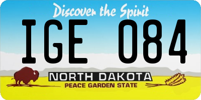ND license plate IGE084