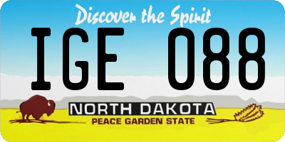 ND license plate IGE088