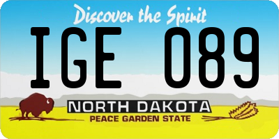 ND license plate IGE089