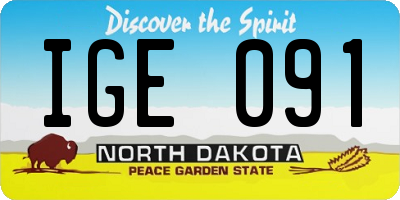 ND license plate IGE091