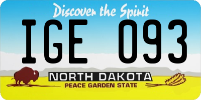 ND license plate IGE093