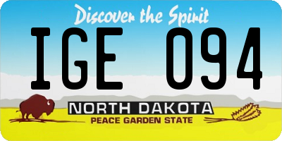 ND license plate IGE094