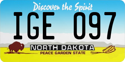 ND license plate IGE097