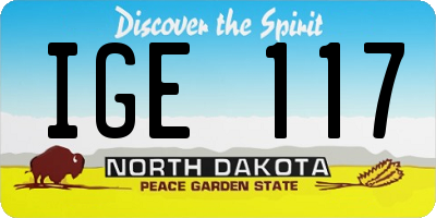 ND license plate IGE117