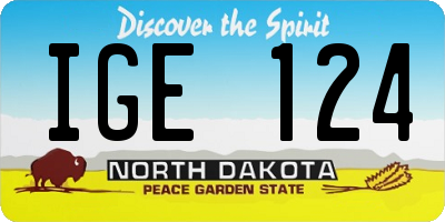 ND license plate IGE124
