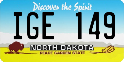 ND license plate IGE149