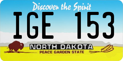 ND license plate IGE153