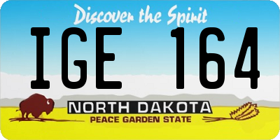 ND license plate IGE164