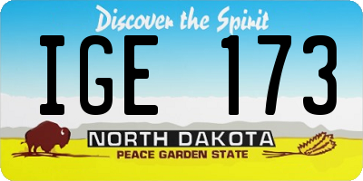 ND license plate IGE173