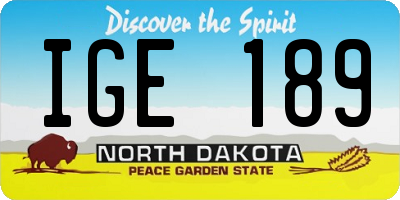 ND license plate IGE189