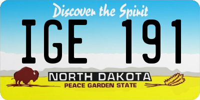 ND license plate IGE191