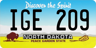 ND license plate IGE209