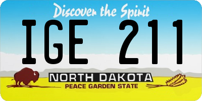 ND license plate IGE211