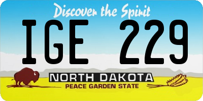 ND license plate IGE229