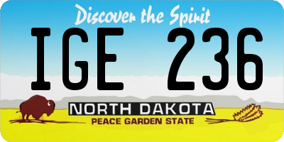 ND license plate IGE236