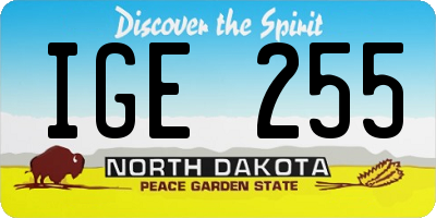ND license plate IGE255
