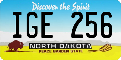 ND license plate IGE256