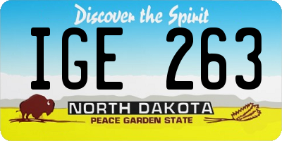 ND license plate IGE263