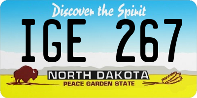 ND license plate IGE267