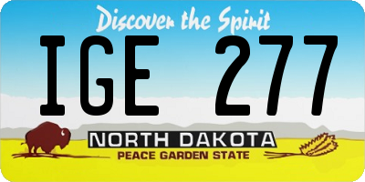 ND license plate IGE277