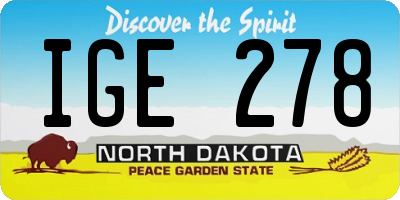 ND license plate IGE278