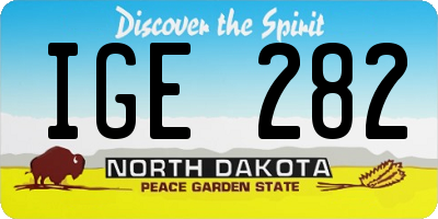 ND license plate IGE282