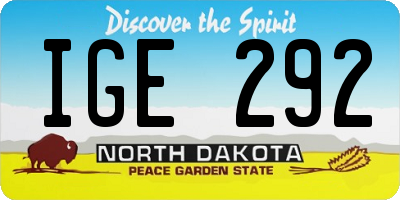 ND license plate IGE292