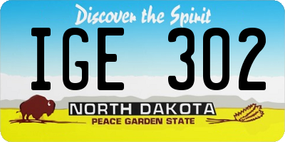 ND license plate IGE302