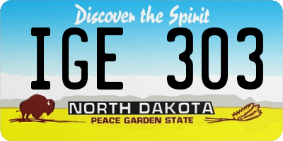 ND license plate IGE303