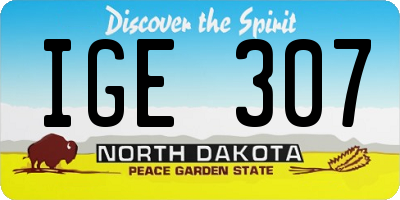 ND license plate IGE307
