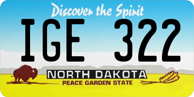 ND license plate IGE322