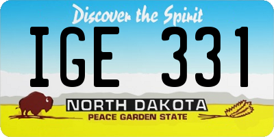 ND license plate IGE331