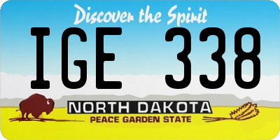 ND license plate IGE338