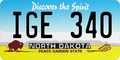 ND license plate IGE340