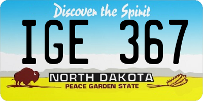 ND license plate IGE367