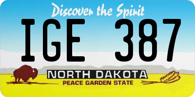 ND license plate IGE387