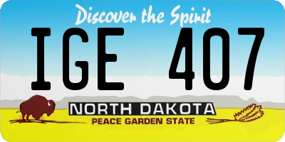 ND license plate IGE407
