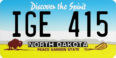 ND license plate IGE415