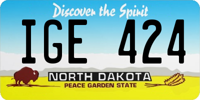 ND license plate IGE424