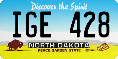 ND license plate IGE428